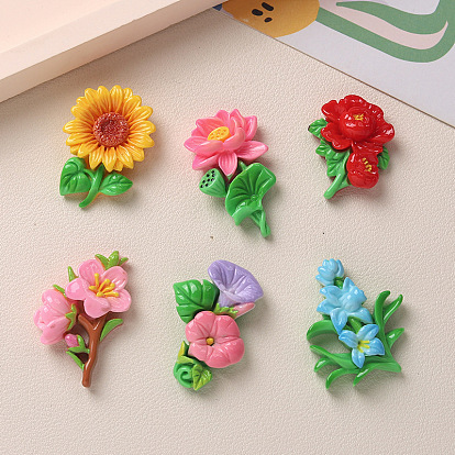 Непрозрачные кабошоны из смолы, цветок