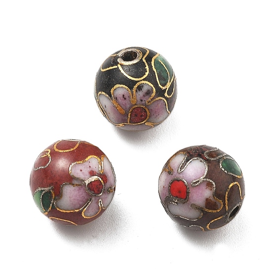 Бусины ручной работы перегородчатой, круглые