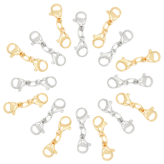 304 Stainless Steel Lobster Claw Clasps, with Jump Rings