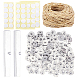 DIY Candle Making, with Candle Wick, Iron Candle Wick Base, Iron Candle Wick Holder Bar, Double-faced Self-adhesive Paper Stickers