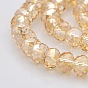 Pearl Luster Plated Faceted Rondelle Electroplate Glass Beads Strands