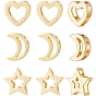 12шт 3 стиль латунные скользящие подвески, долговечный, звезда, луна и сердце