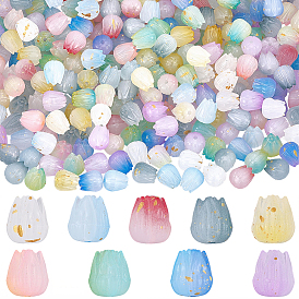 450 шт 9 цвета непрозрачные акриловые бусины, бутон, с блеском порошок, стойки покрытие