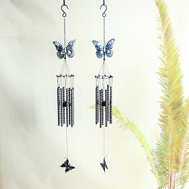 Butterfly Iron Wind Chimes, with Aluminum Tube, Window Decoration