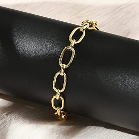 Латунные овальные звенья цепи браслеты для женщин мужчин, долговечный, стойки покрытие, без кадмия и без свинца