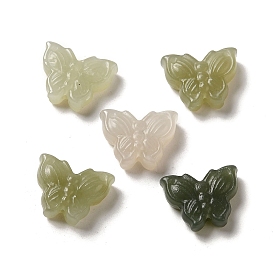 Natural Nephrite Jade/Hetian Jade Beads, Butterfly
