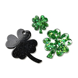 Непрозрачные акриловые подвески, клевер