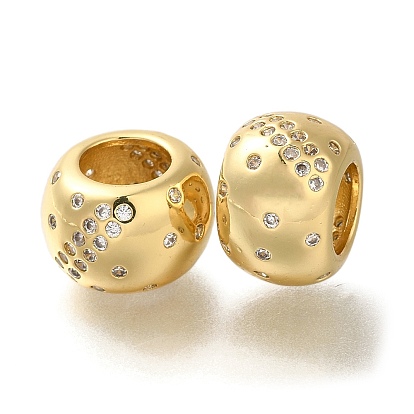 Латунные микро проложить кубического циркония бусы, без свинца и без кадмия, долговечный, круглые