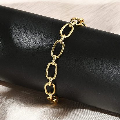 Латунные овальные звенья цепи браслеты для женщин мужчин, долговечный, стойки покрытие, без кадмия и без свинца