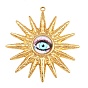 304 Stainless Steel & Plastic Pendants, Sun with Eye Charms, Ion Plating(IP), Long-Lasting Plated