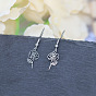 304 Stainless Steel Flower Dangle Earrings for Women