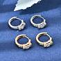 Micro cuivres ouvrent zircons boucles d'oreilles, ronde
