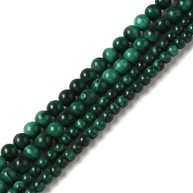 Natural Malachite Beads Strands, Round