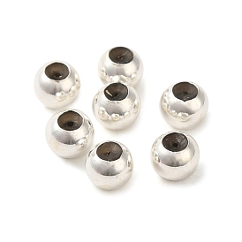 925 Sterling Silver Beads, with Rubber Inside, Slider Beads, Stopper Beads, Long-Lasting Plated, Rondelle