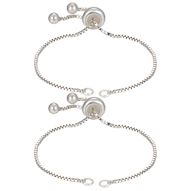 2шт 925 изготовление браслета из стерлингового серебра, изготовление браслетов-слайдеров