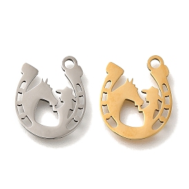 201 Stainless Steel Pendants, Horse with Women Charms