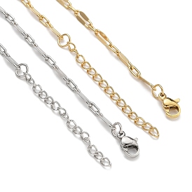 304 Stainless Steel Dapped Chain Necklaces