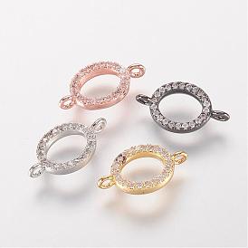 Brass Micro Pave Cubic Zirconia Links, Ring