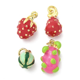Латунь эмаль подвески, с целью перехода в кольце, без свинца и без кадмия, реальный 18 k позолоченный, фруктовое очарование