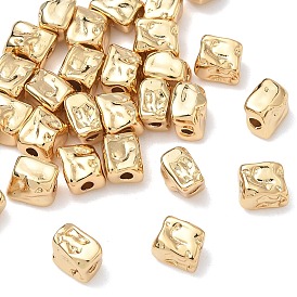 Perles en laiton shegrace, sans cadmium et sans nickel et sans plomb, cuboïde texturé