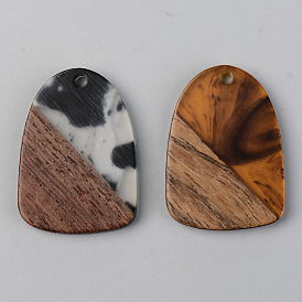 Resin & Walnut Wood Pendants, Teardrop