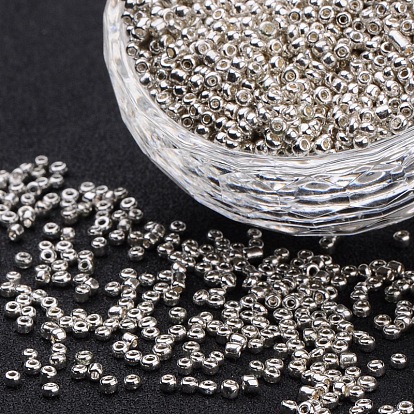 12/0 Electroplate Glass Seed Beads, Round Hole Rocailles