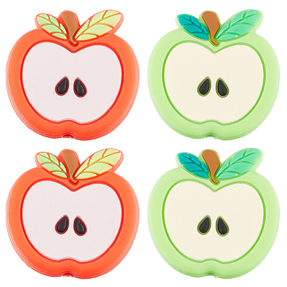 10 шт 2 цвета яблоко пищевой экологически чистый силиконовый фокус бусины
