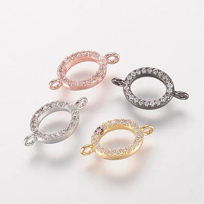 Brass Micro Pave Cubic Zirconia Links, Ring