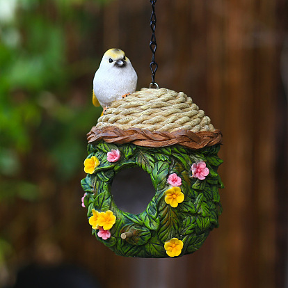 Смоляные подвесные птичьи гнезда, птичьи гнезда на открытом воздухе, садовые украшения, настенный декор