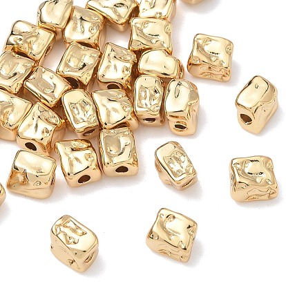 Perles en laiton shegrace, sans cadmium et sans nickel et sans plomb, cuboïde texturé