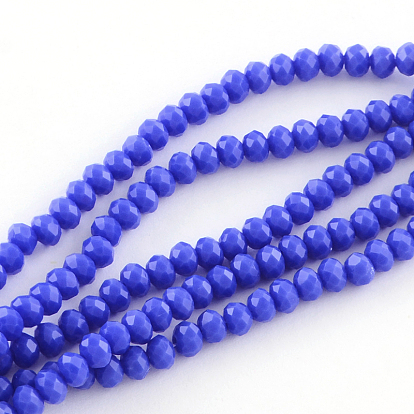 Faceted Solid Color Glass Rondelle Beads Strands