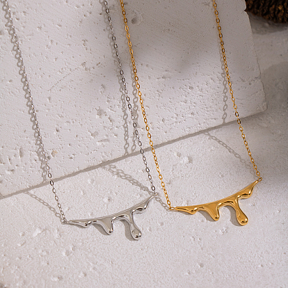 Минималистичные 304 подвески из нержавеющей стали в форме лавы для женщин