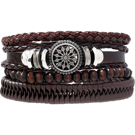 1Вязаные многорядные браслеты из поликарбоната, коровьей кожи и искусственной кожи, сплав ссылка браслеты