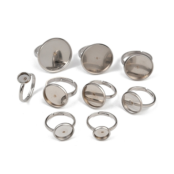304 компоненты манжетного кольца из нержавеющей стали, настройки кольца чашки безеля, плоско-круглые