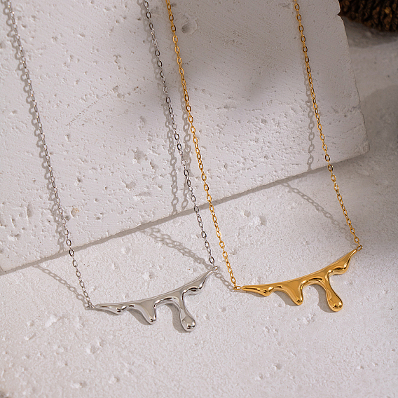 Минималистичные 304 подвески из нержавеющей стали в форме лавы для женщин