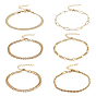 6шт 6 набор из латунной витой веревки, фигаро, скрепки и цепочки для женщин