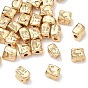 SHEGRACE Brass Beads, Cadmium Free & Nickel Free & Lead Free, Textured Cuboid