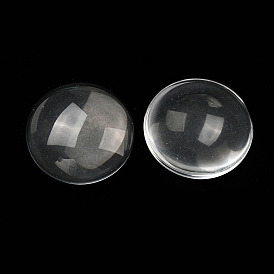 Transparent Glass Cabochons, Half Round, 50x3mm
