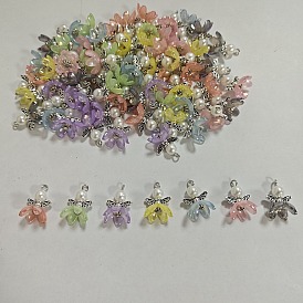 Acryl-Anhänger, mit Leichtmetallperlen, Blume