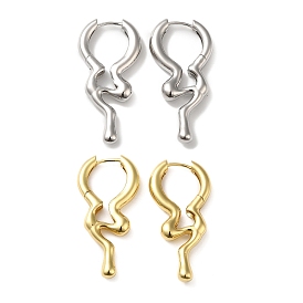 Rack Plating Brass Melting Drop Hoop Earrings for Women, Lead Free & Cadmium Free, Long-Lasting Plated