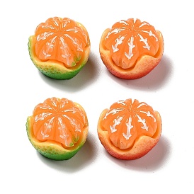 Opaque Resin Imitation Food Decoden Cabochons, Orange Shape