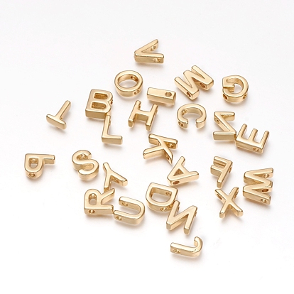 Brass Charms, Long-Lasting Plated, Letter