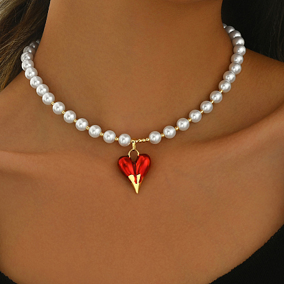 Ожерелья с подвеской в виде сердца из круглой ракушки и жемчуга для женщин, золотые, сладкий романтический подарок