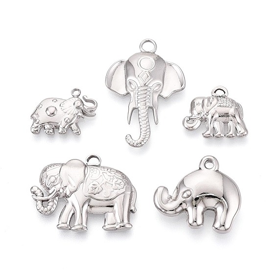 5 шт. 304 подвески из нержавеющей стали, Слон прелести