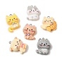 Opaque Resin Pendants, Cat Shape Charms, Platinum