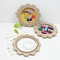 Flower Arch House Medium Density Fiberboard (MDF) Embroidery Hoops, with Rubber Strip and Wooden Needle, Embroidery Circle Cross Stitch Hoops, for Sewing, Needlework and DIY Embroidery Project