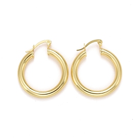 Rack Plating Brass Hoop Earrings, Long-Lasting Plated, Lead Free & Cadmium Free, Round Ring