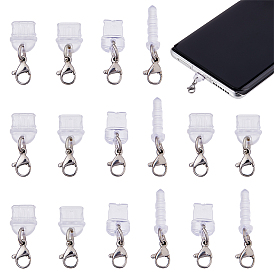 16шт 4 стиль пластиковые мобильные пылезащитные заглушки, с 304 из нержавеющей стали Lobster Claw застежками
