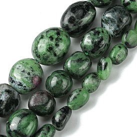 Natural Ruby in Zoisite Beads Strands, Oval
