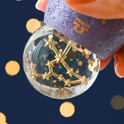 Zodiac Gifts, Constellations Snow Globe, Crystal Sphere House Gifts Desktop Decor, Crystal Ball Birthday Present with Base